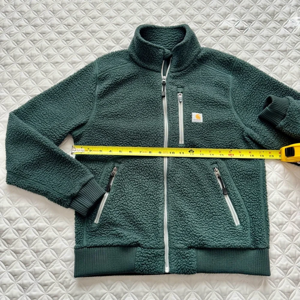 Carhartt Women's High Pile Sherpa Fleece Full Zip Jacket Blue Green Teal Size S - Picture 5 of 16